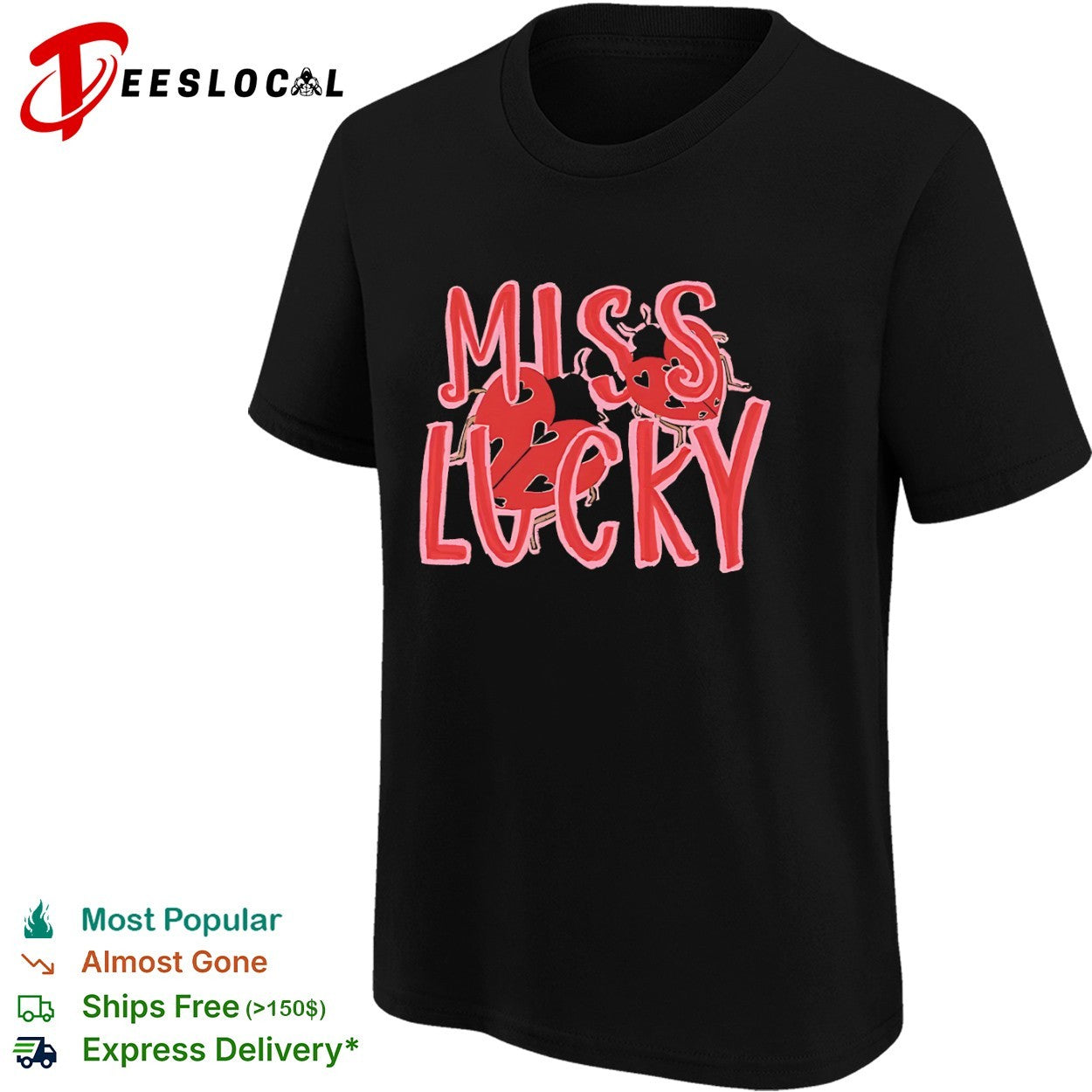 Miss Lucky Ladybug Heart shirt