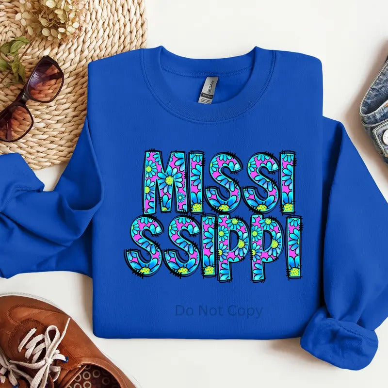 Mississippi DTF Transfer ONLY - This is NOT a T Shirt Hoodie, Sweatshirt | TeeBloomCo.com