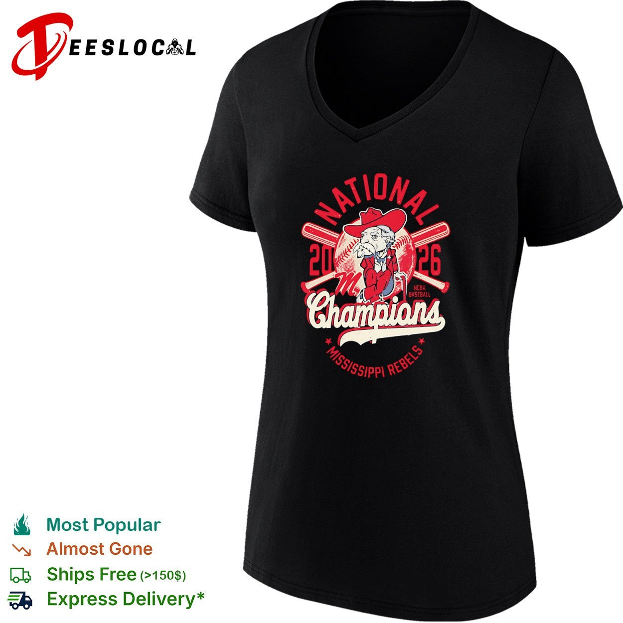 Mississippi Rebels National Champions 2026 NCBA Baseball Mascot shirt