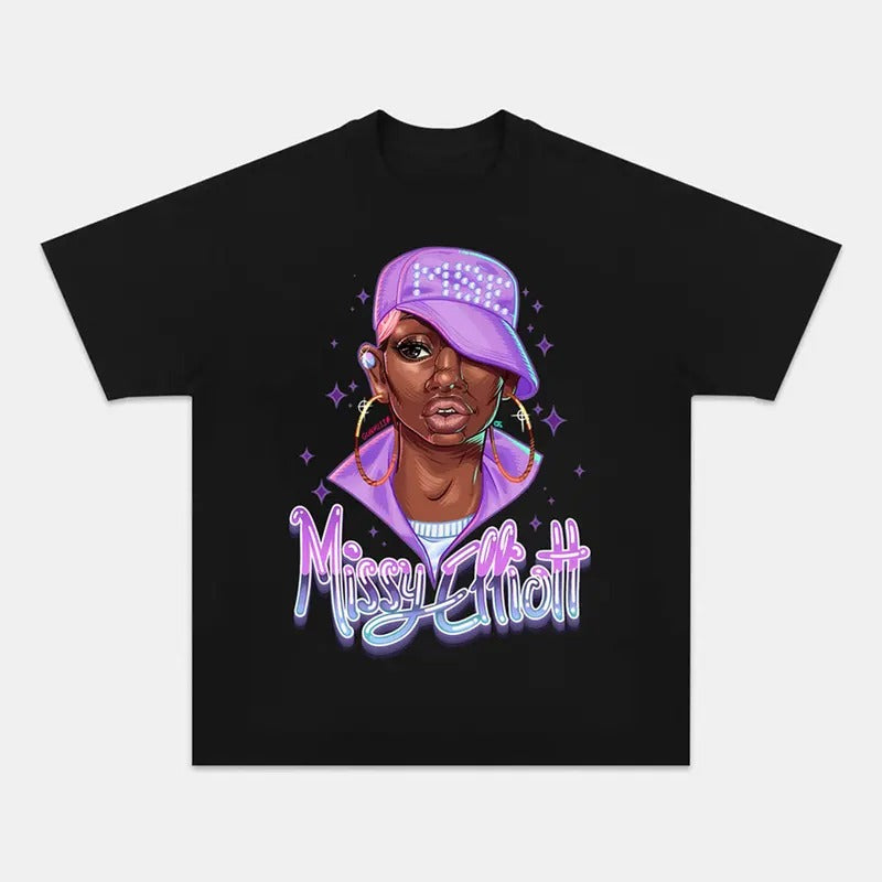 Missy Elliot Purple Glow Big Face Shirt Hoodie, Sweatshirt | TeeBloomCo.com