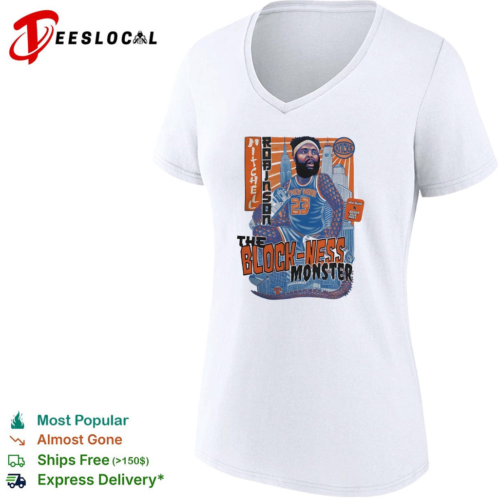 Mitchell Robinson New York Knicks the block ness monster reptile scales shirt