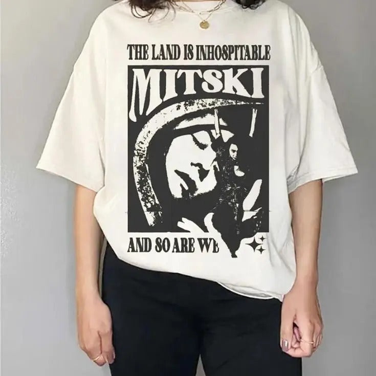 Mitski Album Shirt, The Land Is Inhospitable Inspired Aesthetic Graphic Tee Hoodie, Sweatshirt | TeeBloomCo.com