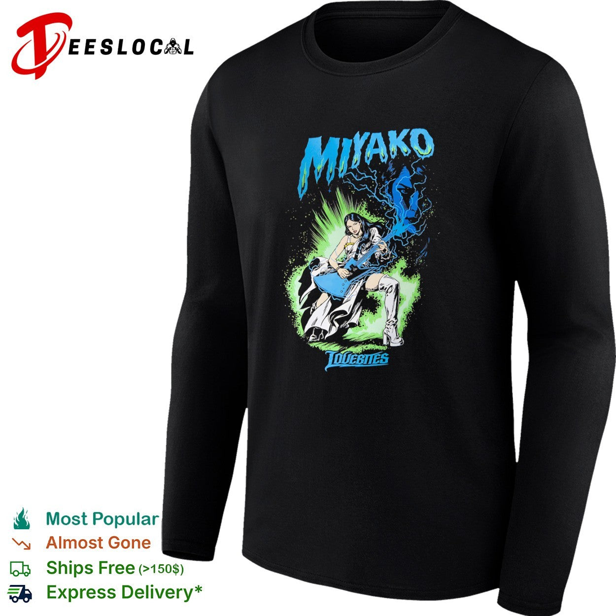 Miyako Lovebites Heavy Metal Guitarist Electric Lightning shirt
