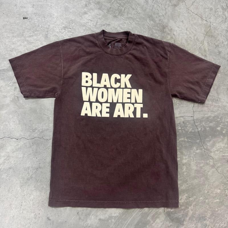 Mocha Black Women Are Art Unisex Oversized T-Shirt Heavy Duty Fabric Hoodie, Sweatshirt | TeeBloomCo.com