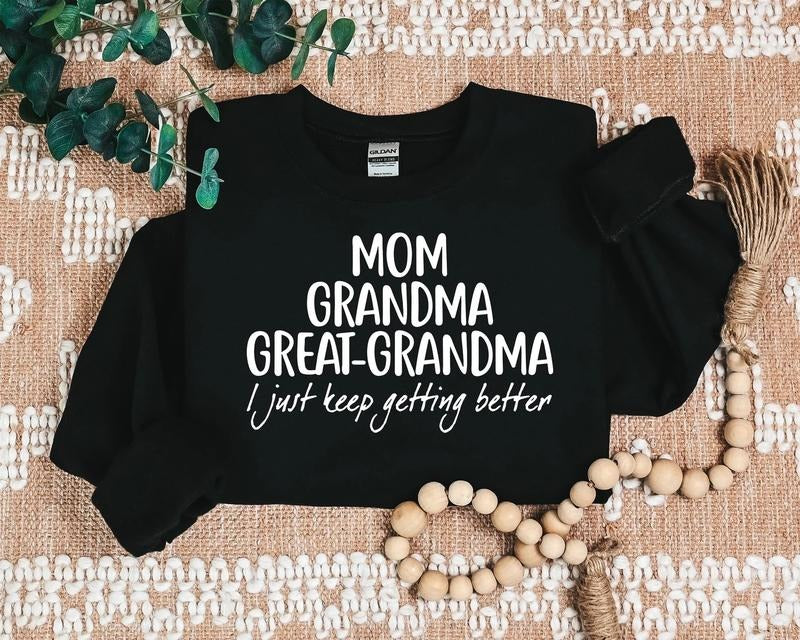 Mom Grandma Great Grandma Sweatshirt, Mom Shirt, Grandma Shirt, Pregnancy Announcement Sweatshirt, Great Grandma Gift...