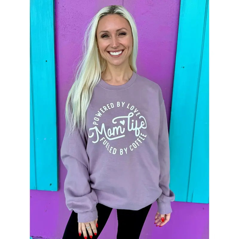 Mom Life Dusty Violet Sweatshirt T-Shirts, Hoodie | TeeBloomCo.com