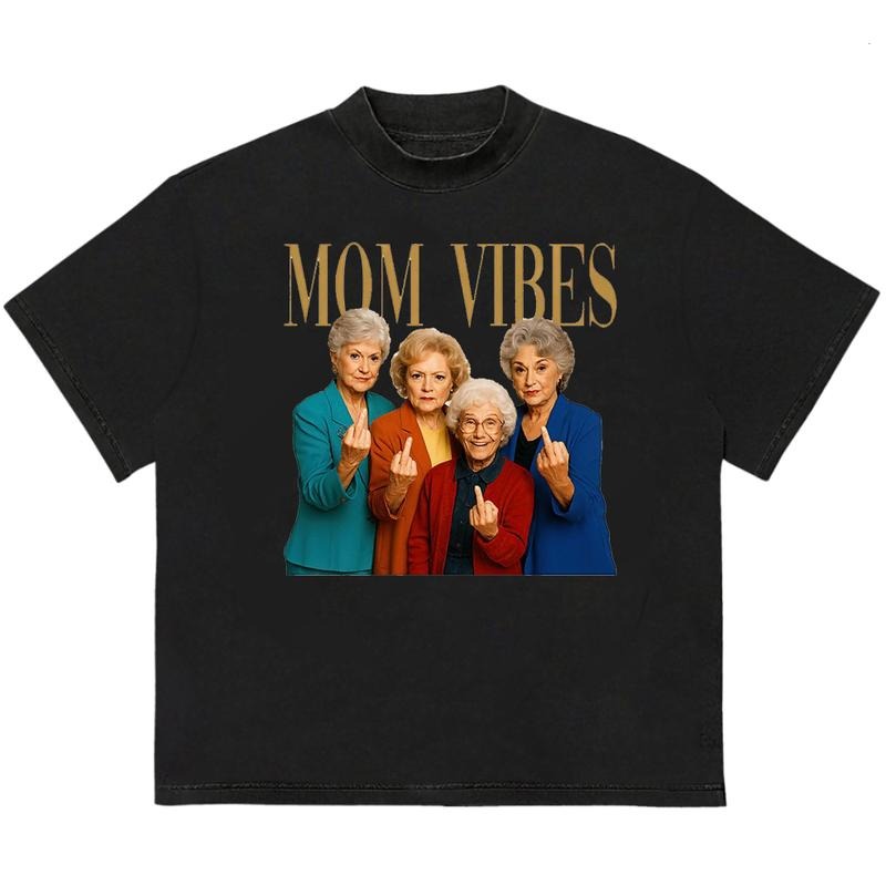 Mom Vibes T-Shirt Graphic Design Cotton HipHop Style Unisex Graphic Design Hoodie, Sweatshirt | TeeBloomCo.com