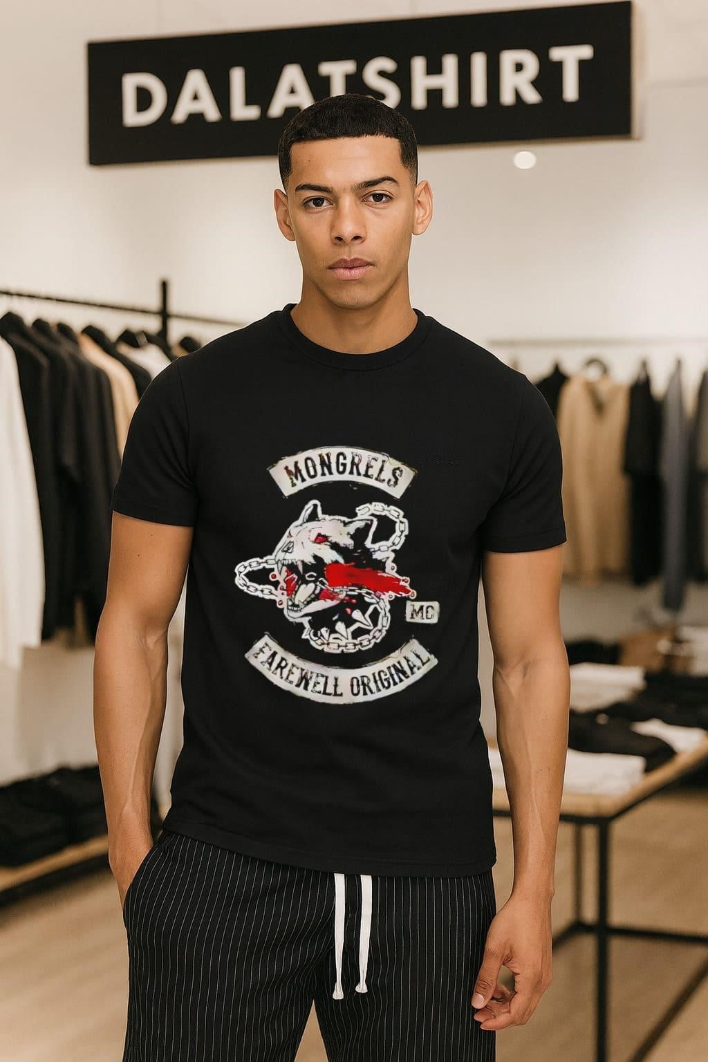 Mongrels MC Farewell Original Dog Skull Chain shirt
