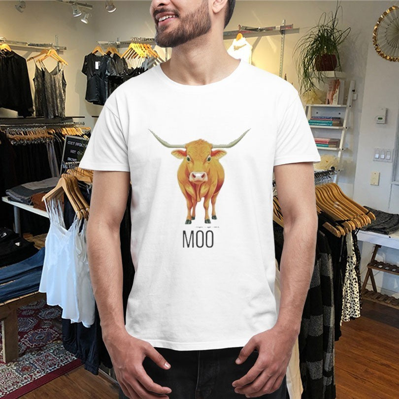 Moo Longhorn Cow Paragon Ridge Ranch Shirts