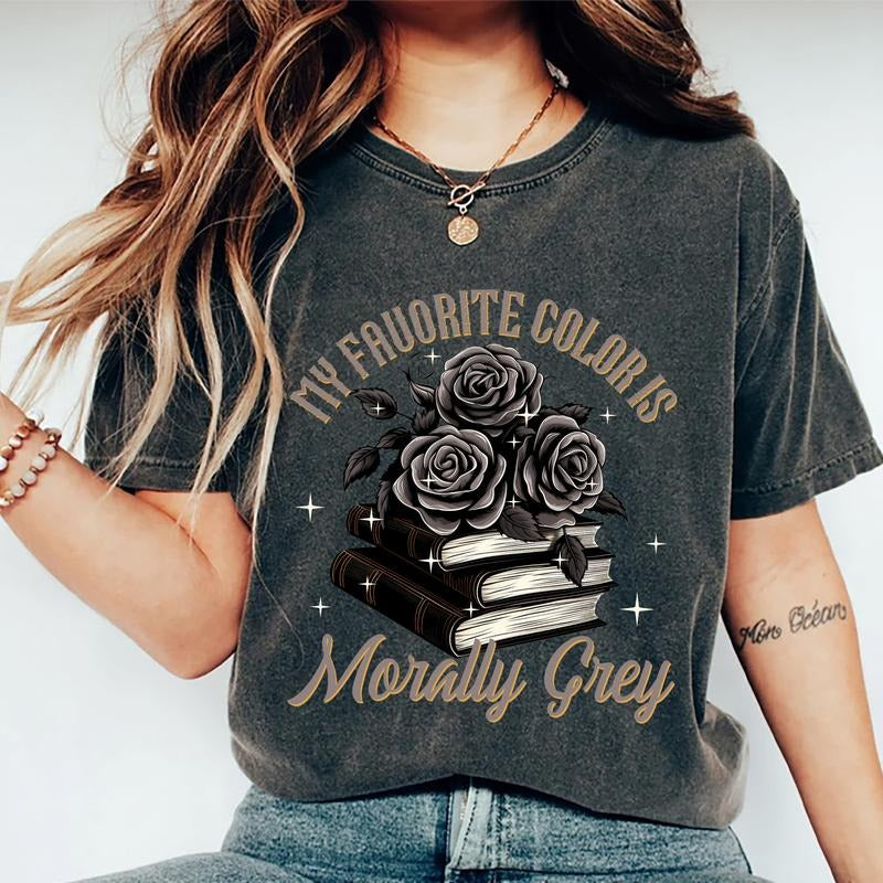 Morally Grey Shirt, Dark Romance T-shirt, Morally Grey Book Club Graphic Printed Tee, Book Lover and Reader Soft Fabric...