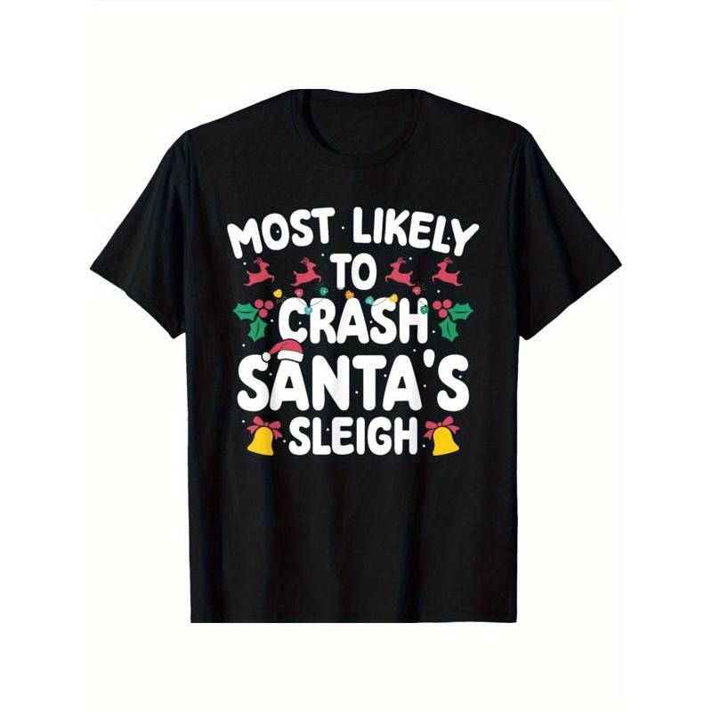 Most Likely To Crash Santas Sleigh Funny Family Christmas T-Shirt made in usa Hoodie, Sweatshirt | TeeBloomCo.com