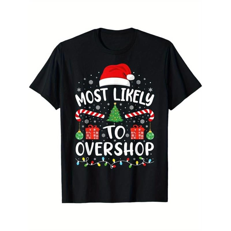 Most Likely To Overshop Shopping squad family Joke Christmas T-Shirt, 100% Cotton, Gift for Men Women Dad Mom Friends,...
