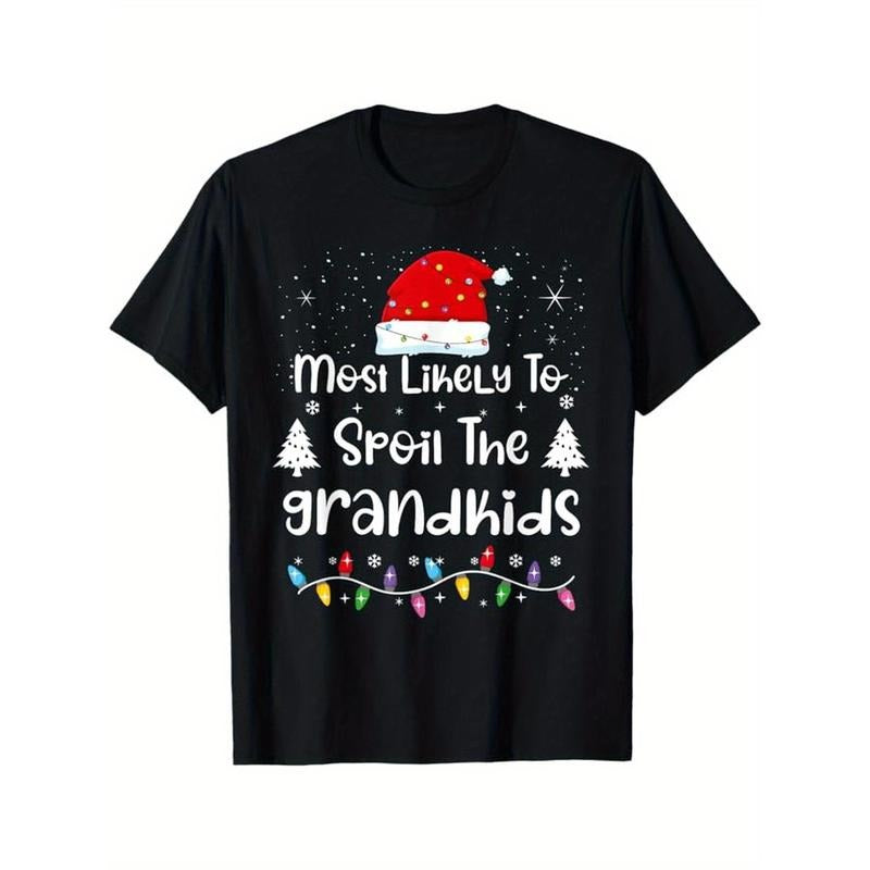 Most Likely To Spoil The Family Christmas T-Shirt, 100% Cotton, Gift for Men Women Dad Mom Friends, S-XXXL, Black made in...