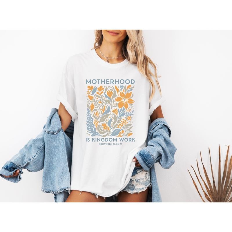 Motherhood Is Kingdom Work Shirt, Mother's Day Shirt, Christian Mom Shirt, Mother Gift, Christian Shirt, Mom Shirt...