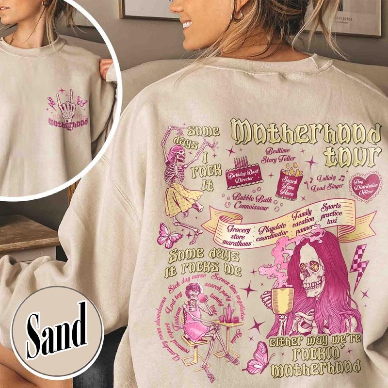 Motherhood Rock Skeleton Sweatshirt, Motherhood Sometimes I Rock It Sometimes It Rocks Me Sweatshirt, Motherhood Rock...