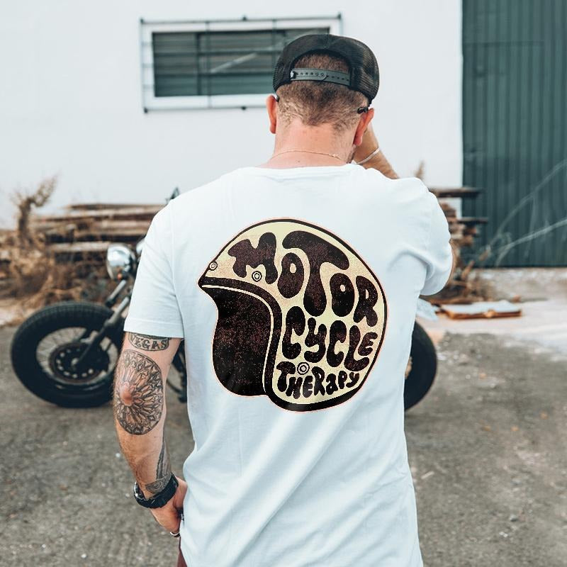 Motorcycle Therapy Printed Men's T-shirt - Naughty Clothes Men Hoodie, Sweatshirt | TeeBloomCo.com