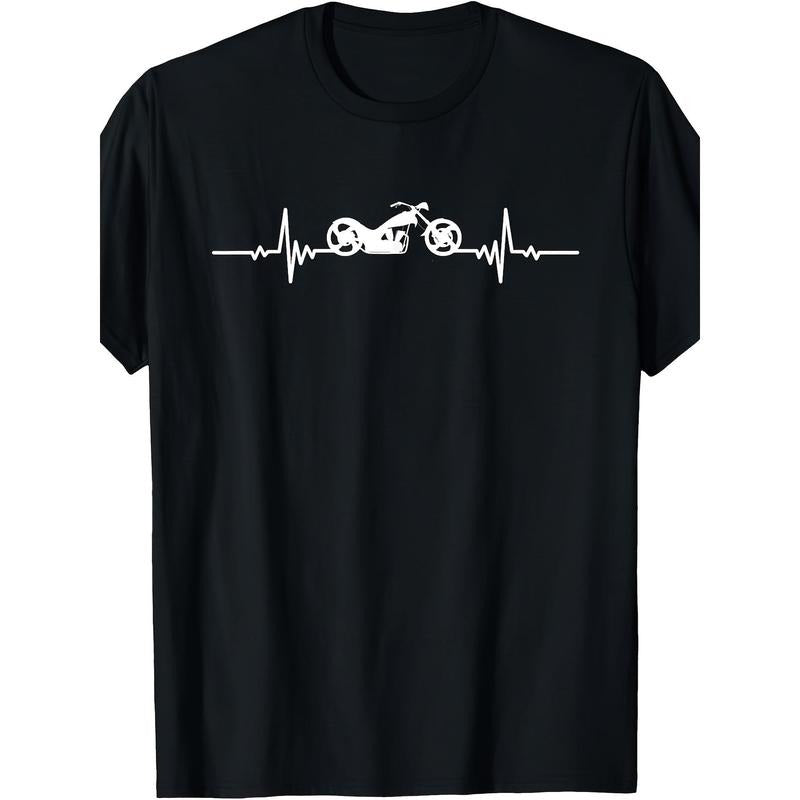Motorcycle heartbeat ECG motorcycle T-shirt Made in USA Hoodie, Sweatshirt | TeeBloomCo.com
