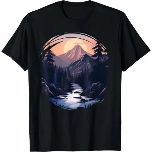 Mountain Hiking Climbing Outdoor Nature Forest Mens Graphic T-Shirt Made in USA Hoodie, Sweatshirt | TeeBloomCo.com