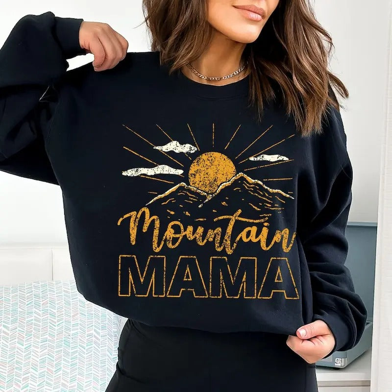 Mountain Mama Shirt,Camping Tee, Cute 70s ,Mountain Mama,Mountain Shirt,Mountain Mom Hoodie, Sweatshirt | TeeBloomCo.com