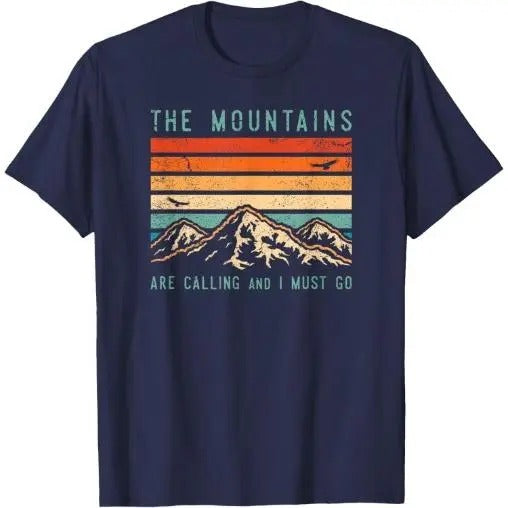 Mountains are Calling & I Must Go Retro Vintage 80s Mountain T-Shirt Made in USA Hoodie, Sweatshirt | TeeBloomCo.com