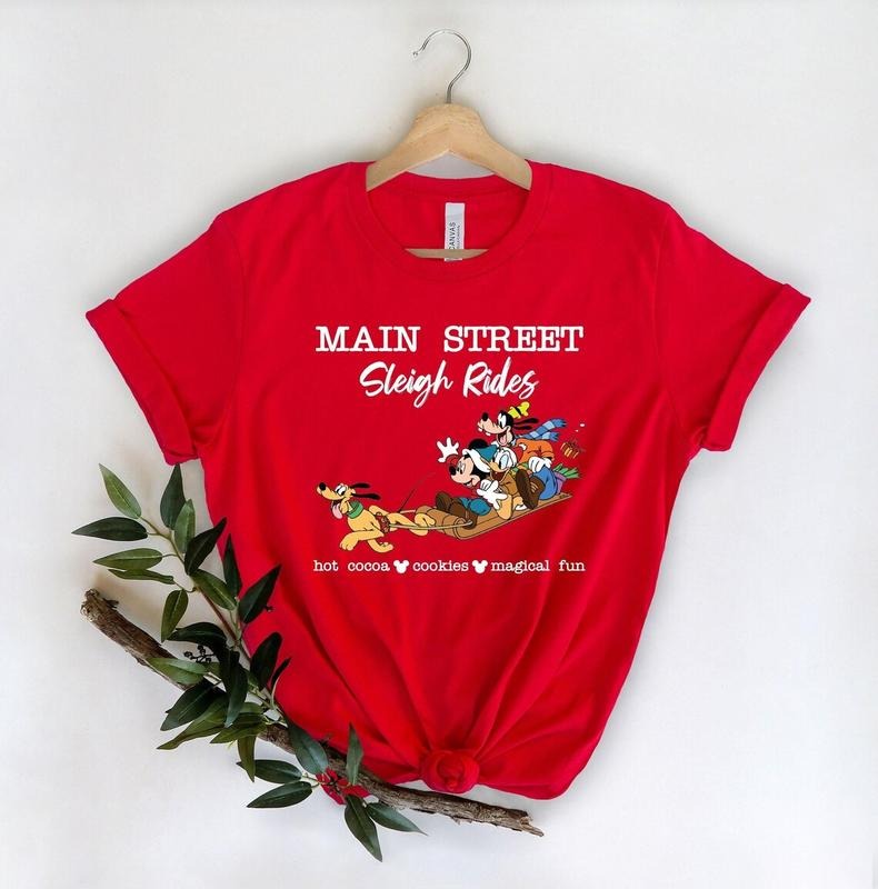 Mouse Christmas Tshirt Sweatshirt, Mouse Shirt, Main Street Christmas Shirt Hoodie | TeeBloomCo.com
