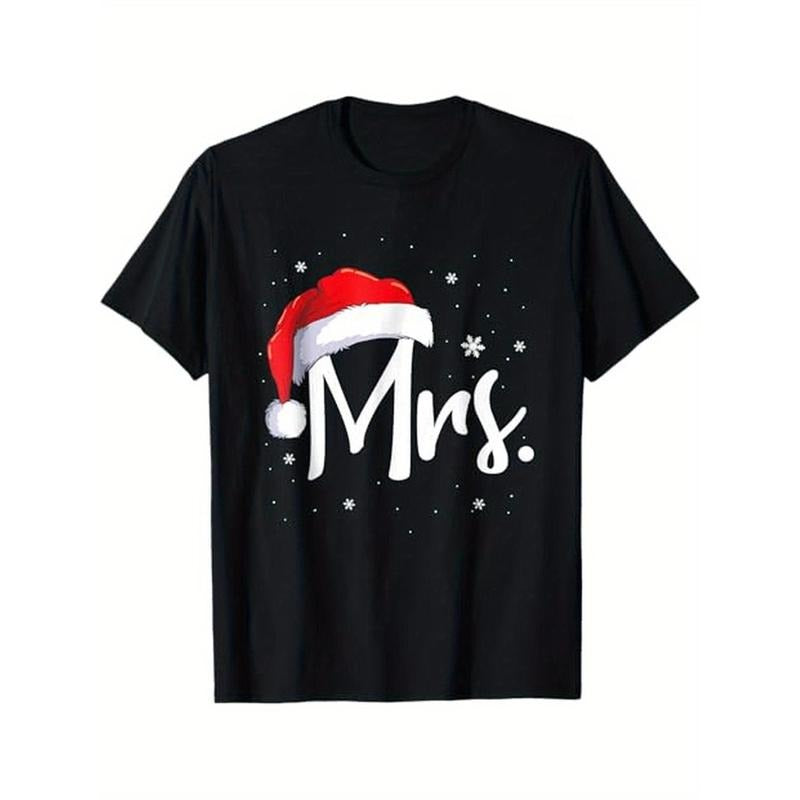Mr and Mrs Claus Couples Matching Christmas Pajamas Santa T-Shirt, 100% Cotton, Gift for Men Women Dad Mom Friends,...