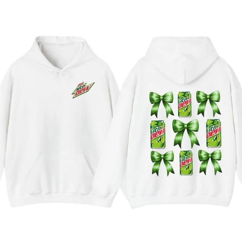 Mtn Dew Bows Valentine 2 Sided Hoodie T-Shirt, Mtn Dew Drink Soda, Unisex Hoodie Sweatshirt | TeeBloomCo.com