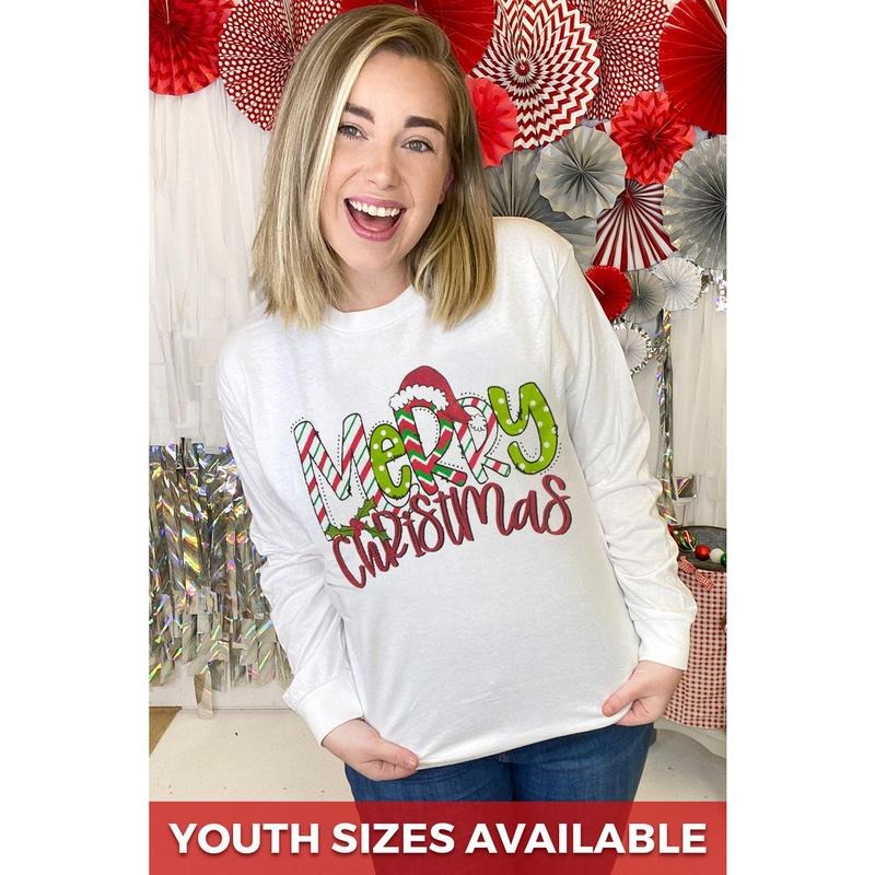 Multipattern Merry Christmas Long Sleeve Shirt Hoodie, Sweatshirt | TeeBloomCo.com