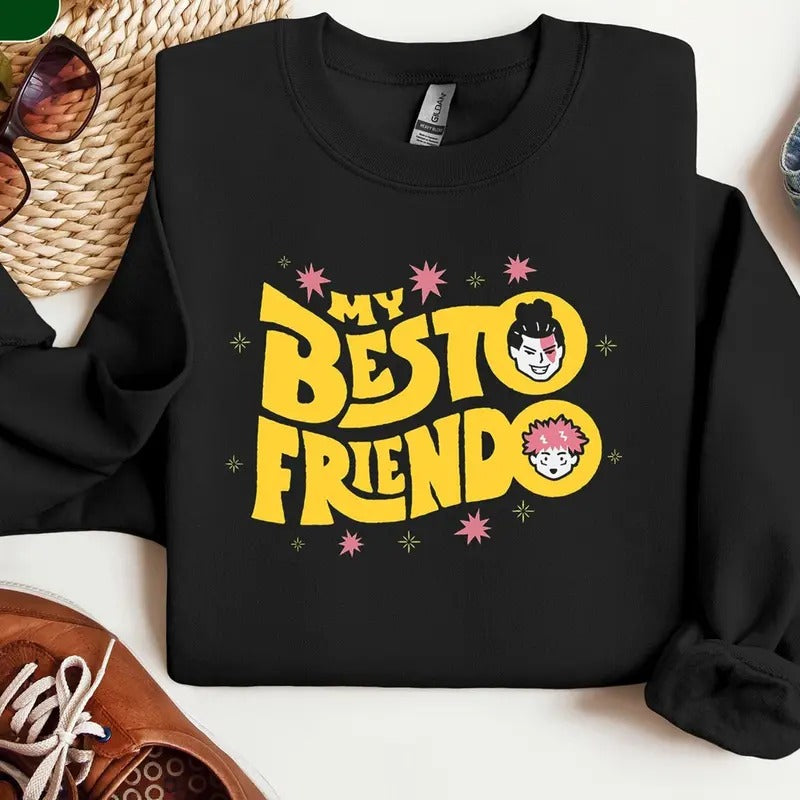 My Besto Friendo Sweatshirt, Besto Friendo Hoodie, Anime Lover Sweater, Anime Shirt, Anime Merch, Japanese Streetwear,...