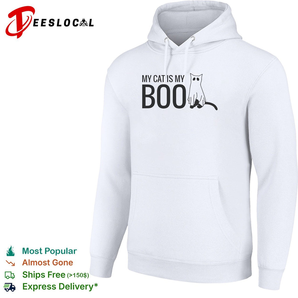 My Cat Is My Boo Ghost Halloween Costume Funny Animal Theme White Graphic Shirt