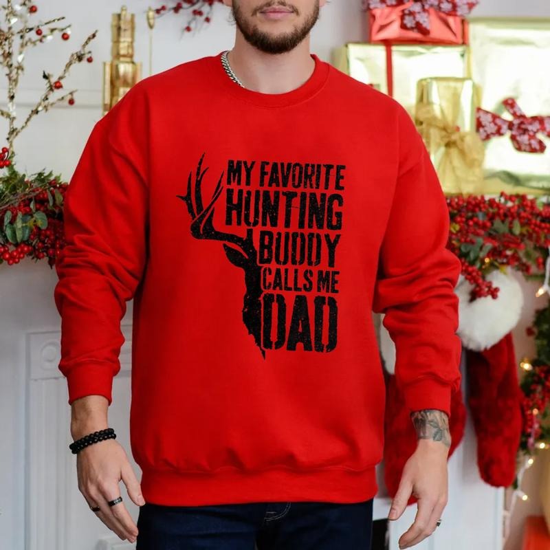 My Favorite Hunting Buddy Calls Me Dad Hoodie, Funny Papa Grandpa Hunting Gift Shirt, Deer Hunter Sweatshirt, Unisex...