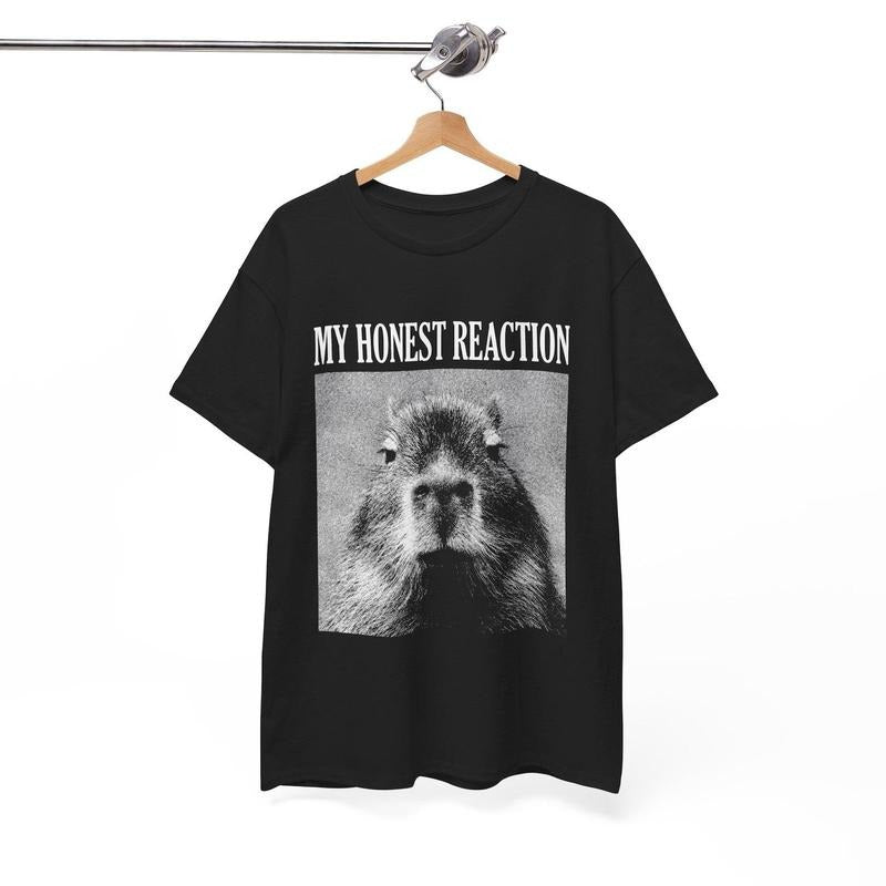 My Honest Reaction Capybara Cotton Shirt Hoodie, Sweatshirt | TeeBloomCo.com