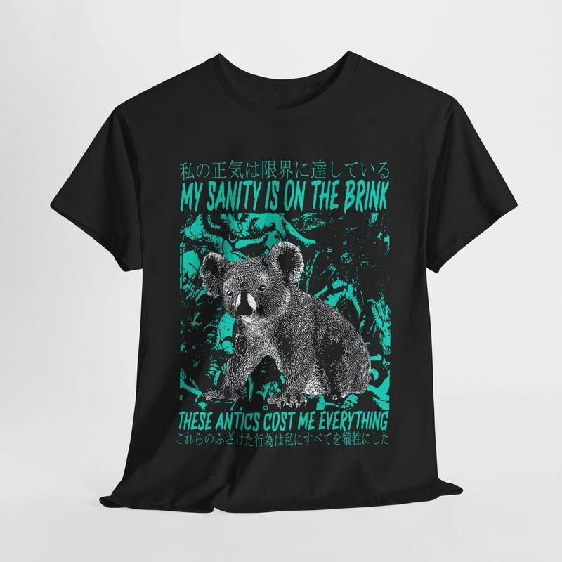 My Sanity is on the Brink Japanese Koala T-Shirt Hoodie, Sweatshirt | TeeBloomCo.com