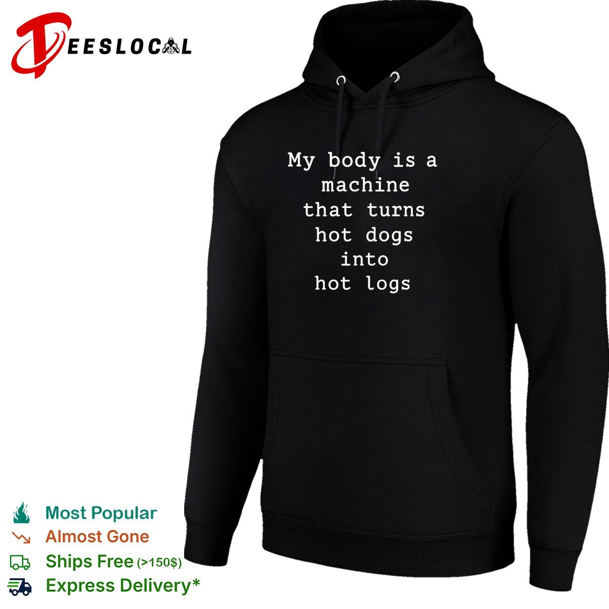 My body is a machine that turns hot dogs into hot logs humor shirt