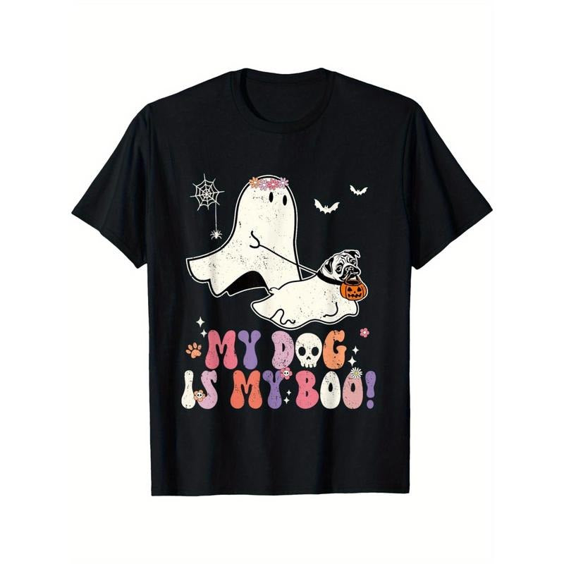 My dog is my puppet dog pumpkin funny ghost Halloween T-shirt Made in USA Hoodie, Sweatshirt | TeeBloomCo.com