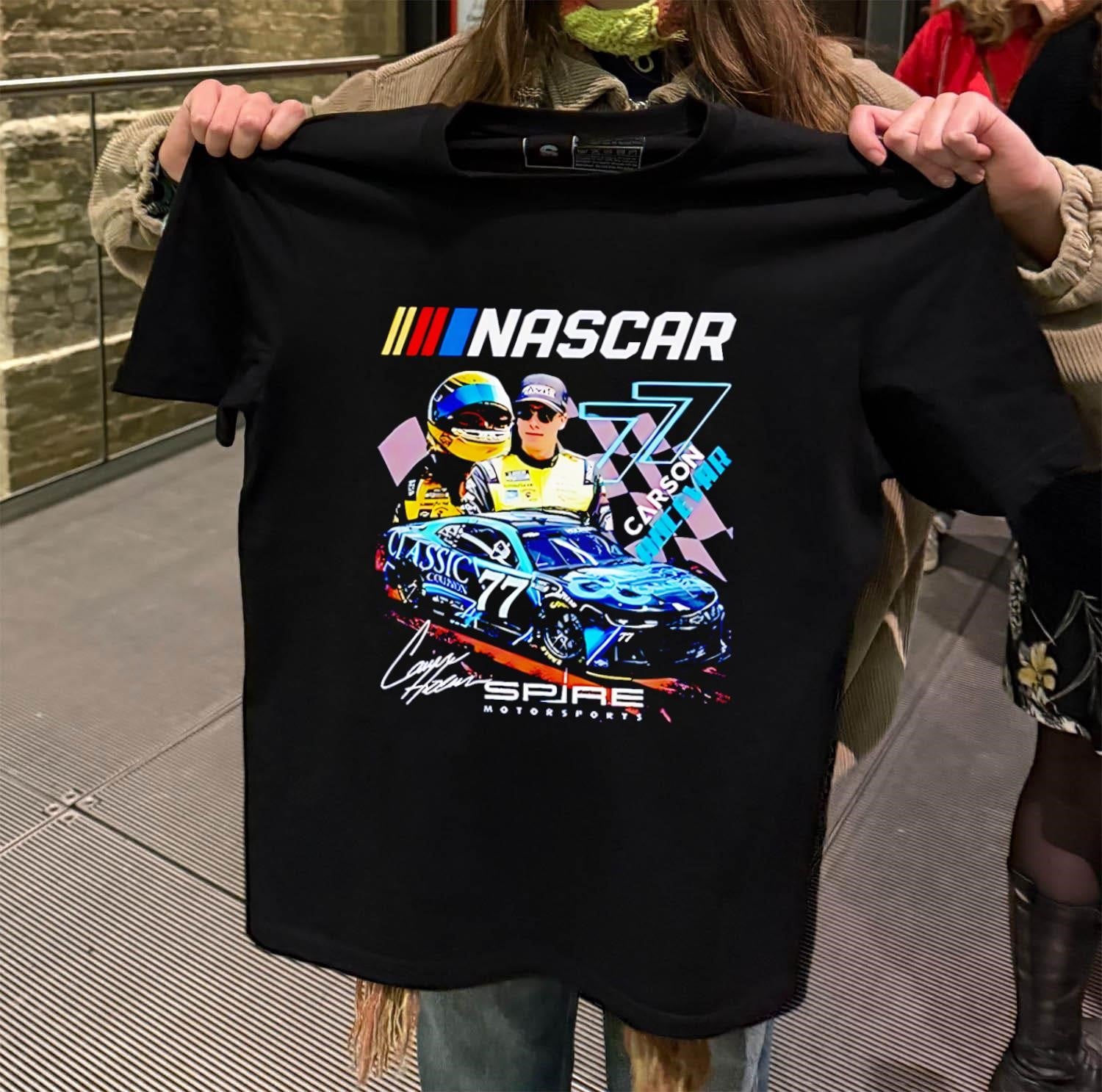 NASCAR Carson Hocevar Spire Motorsports Racing Car Graphic shirt