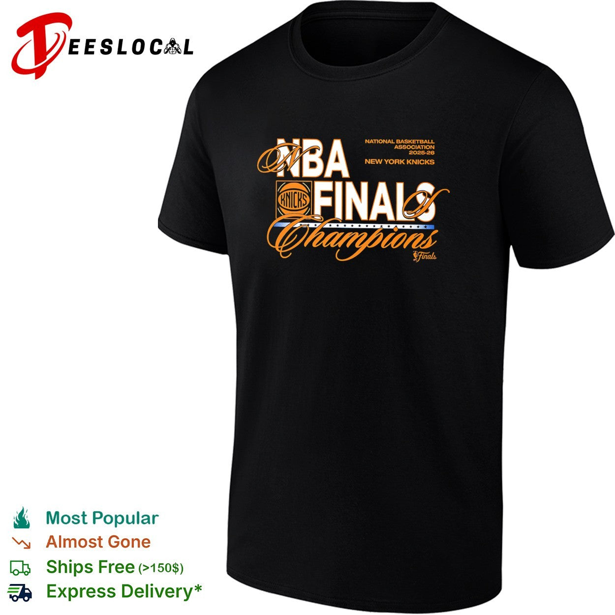 NBA finals champions New York Knicks script logo shirt