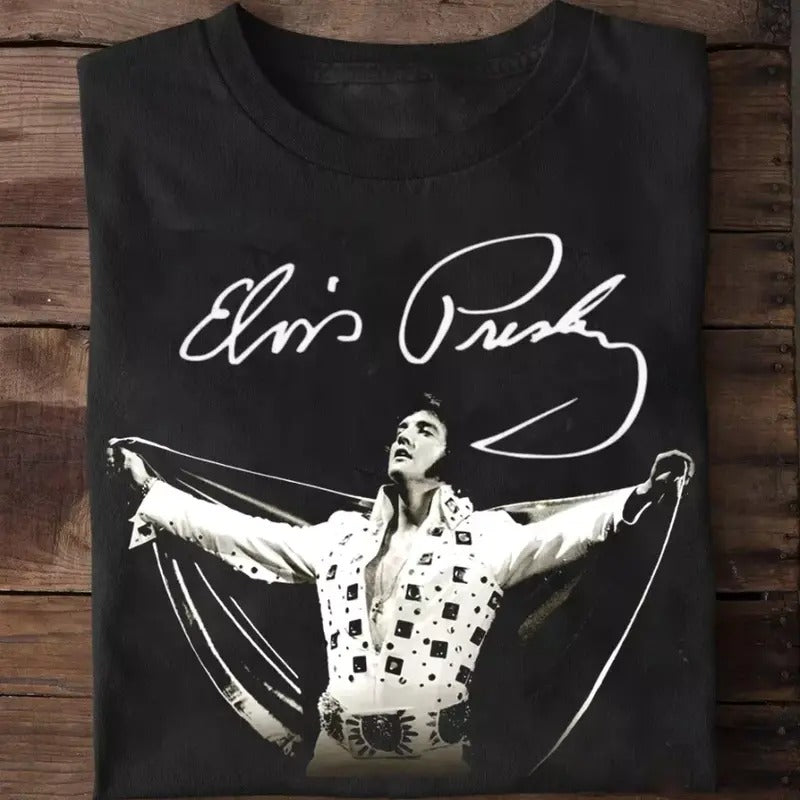 NEW Retro El.v.is Shirt Signature Black All Size T-Shirt Hoodie, Sweatshirt | TeeBloomCo.com
