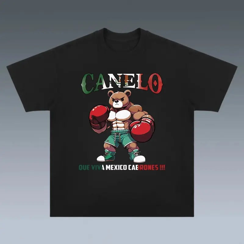 NICE CANELO BEAR QUE VIVA MEXICO CABRONES TEE, Boxing T-shirt, Boxer Tee, Sports Shirt, UFC Shirt, Gift for Him Gift For...