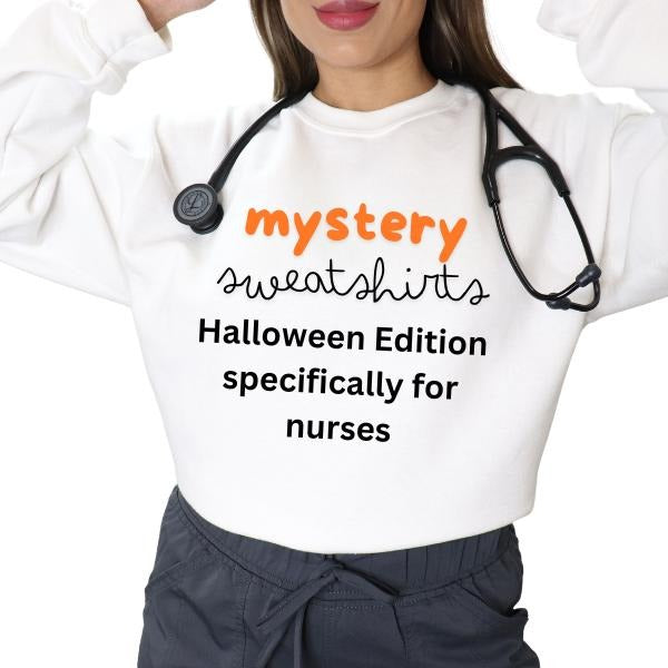 NICU Nurse Halloween Mystery Sweatshirt - Coquette, Feminine, Delicate, Colorful, Playful & Trendy Crewneck - Unisex Long...