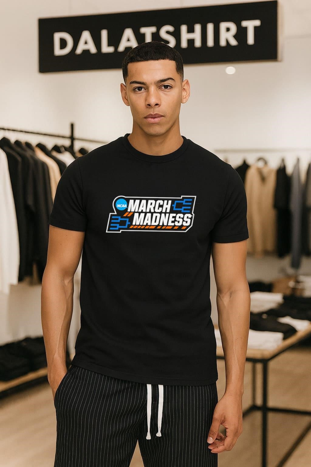 Ncaa March Madness basketball tournament orange bracket graphic shirt