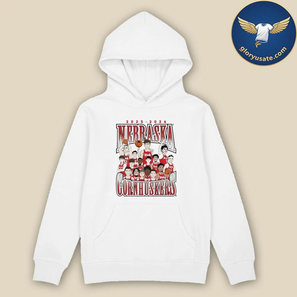 Nebraska Cornhuskers Men’s Basketball Team Caricature 2025-2026 Shirt