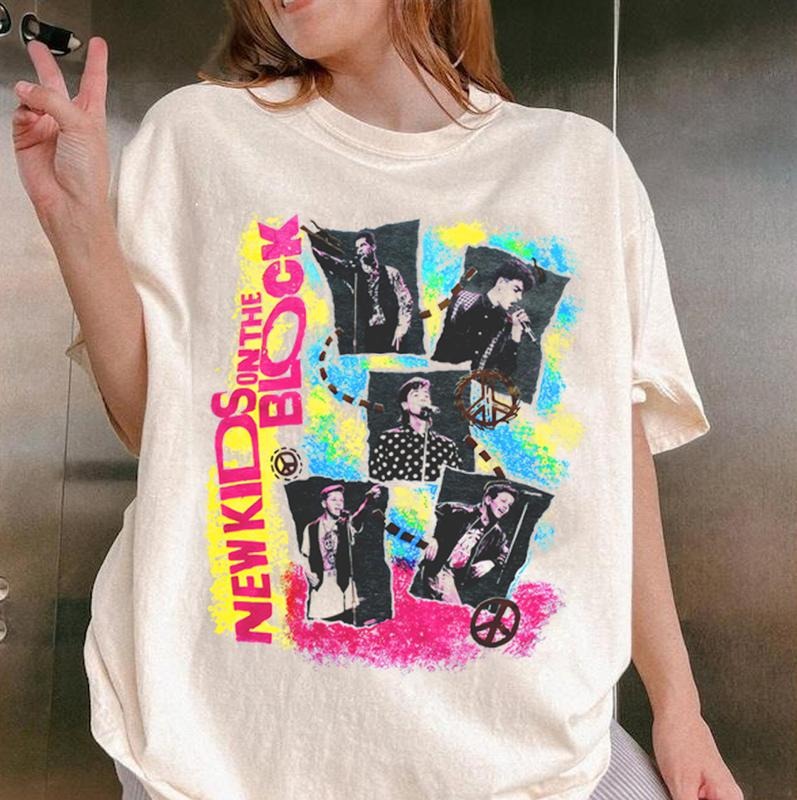 Neon New Kids On The Block TShirt, Retro Band Tee, Old School Boy Band, Pop Band Shirt, NKOTB Shirt, Summer Carnival 2024...