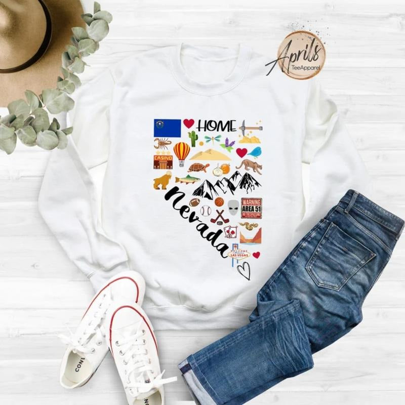 Nevada Sweatshirt, Nevada Hoodie, State Shirt Classic Fashion | TeeBloomCo.com