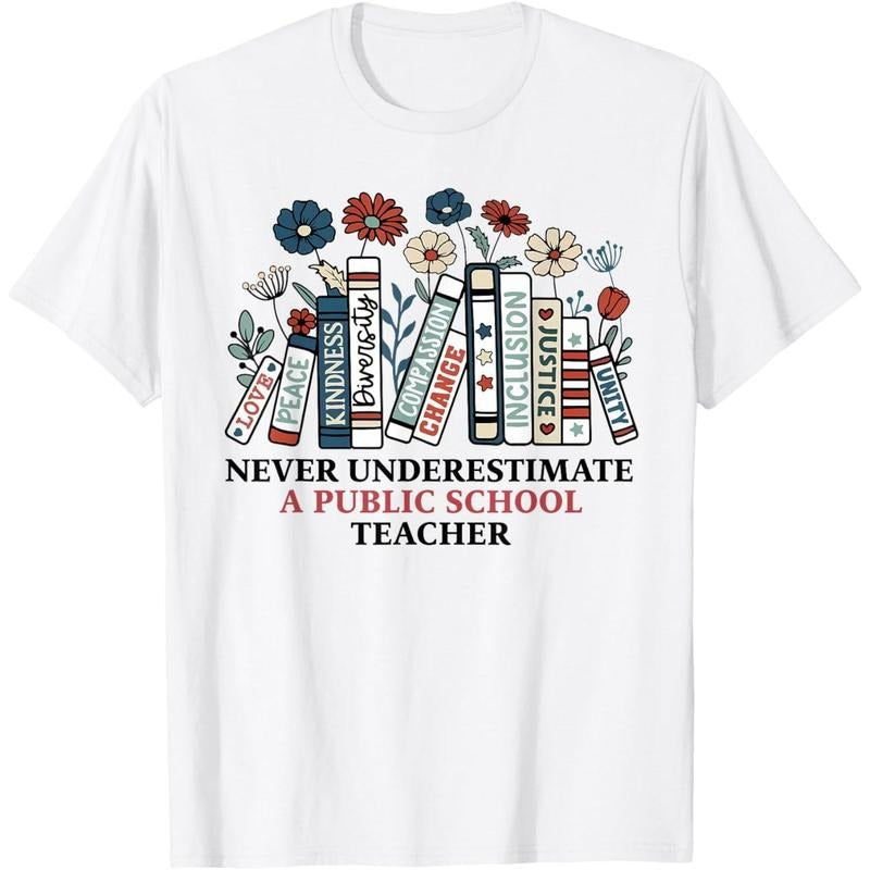 Never Underestimate A Public School Teacher Harris Walz 2024 T-Shirt made in usa Hoodie, Sweatshirt | TeeBloomCo.com