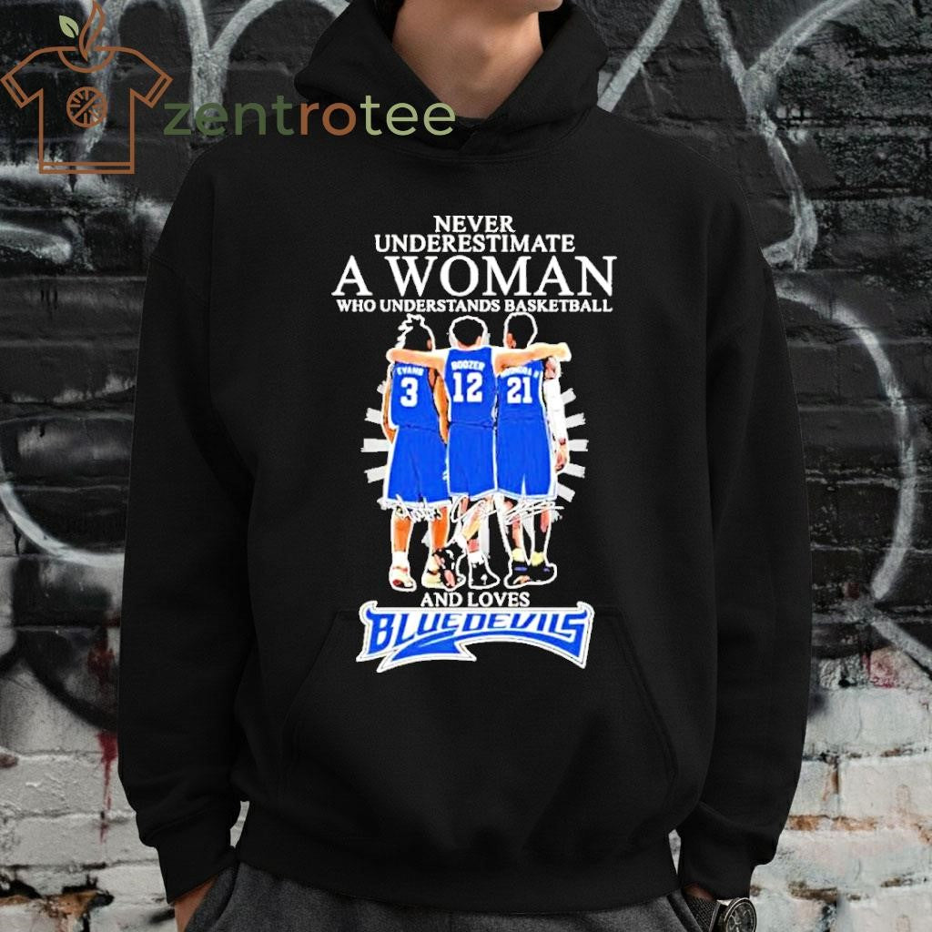 Never Underestimate A Woman Who Understands Basketball And Loves Blue Devils Basketball 2026 signature tee