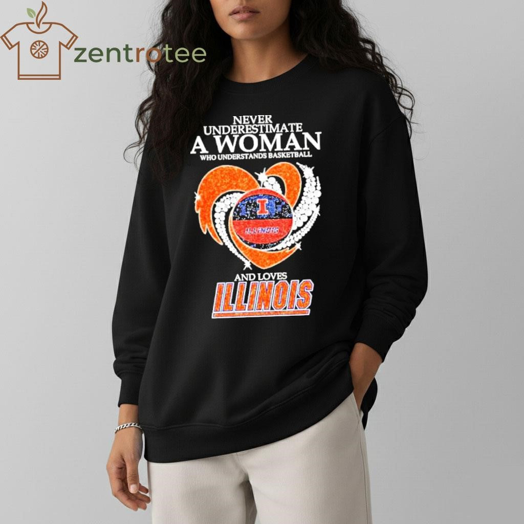 Never Underestimate A Woman Who Understands Basketball And Loves Nebraska Basketball Illinois 2026 tee