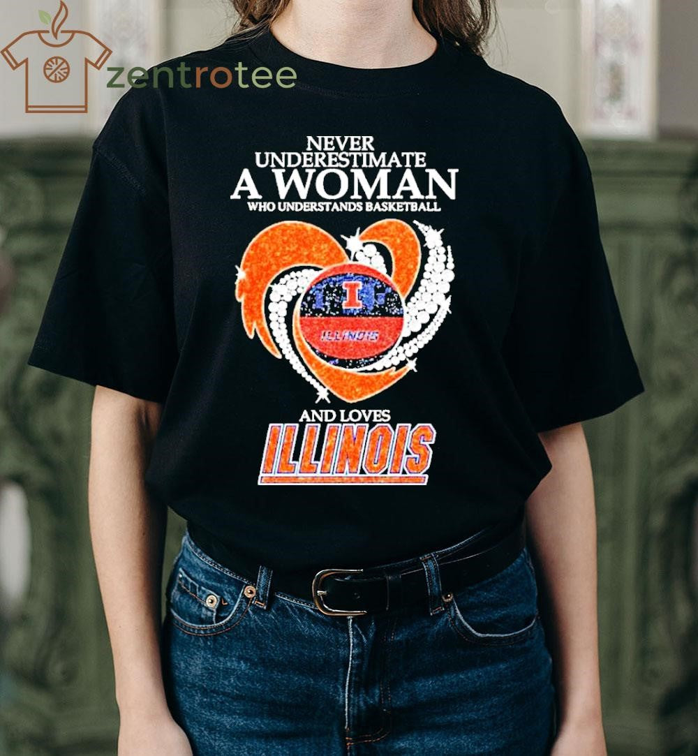 Never Underestimate A Woman Who Understands Basketball And Loves Nebraska Basketball Illinois 2026 tee