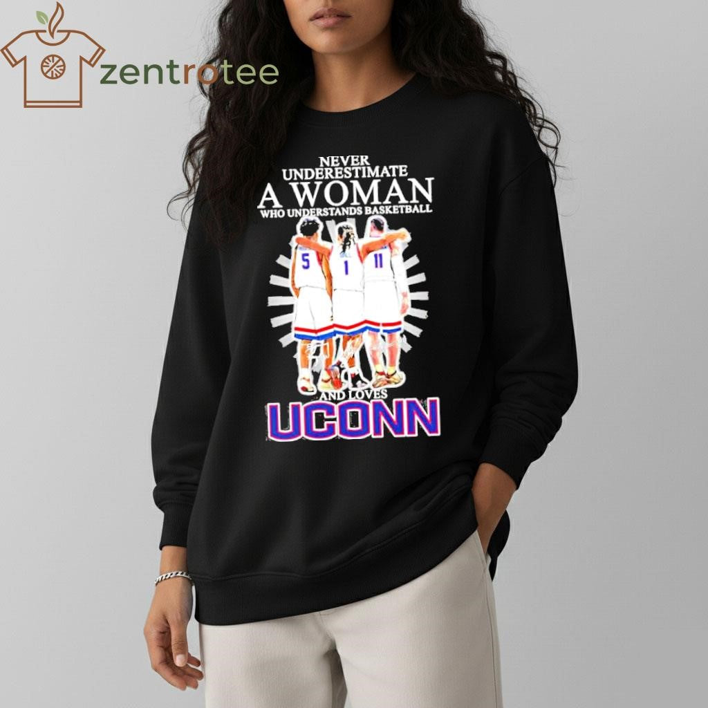 Never Underestimate A Woman Who Understands Basketball And Loves Uconn Basketball 2026 signature tee