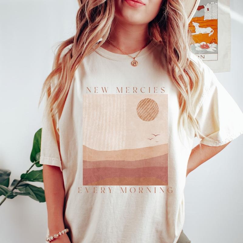 New Mercies Shirt, Christian T-Shirt, Faith Based Shirts, Boho Christian T-Shirts, Vintage Christian Shirt, Jesus Apparel...
